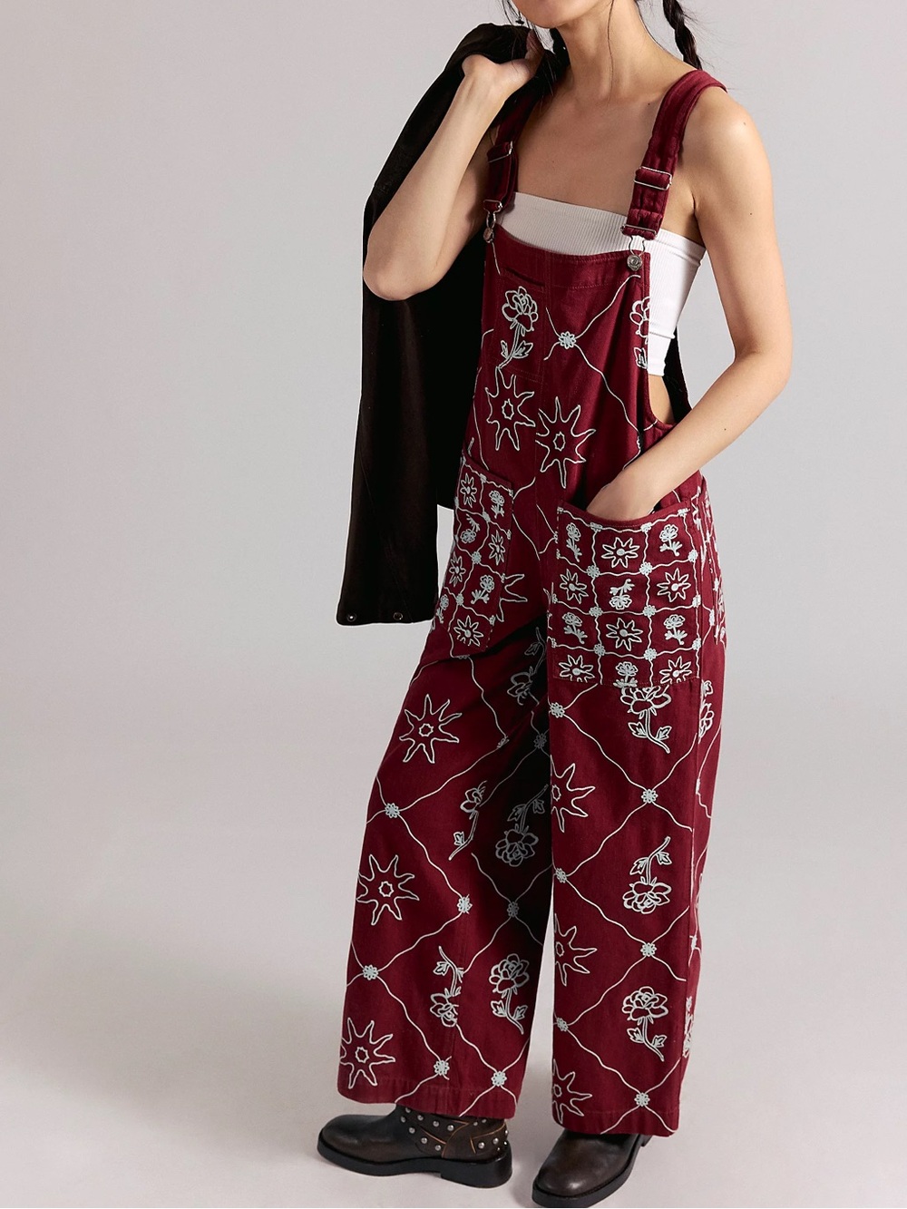 Free people Rising Sun Overalls